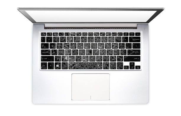 Black Marble Mandala Laptop Keyboard Stickers
