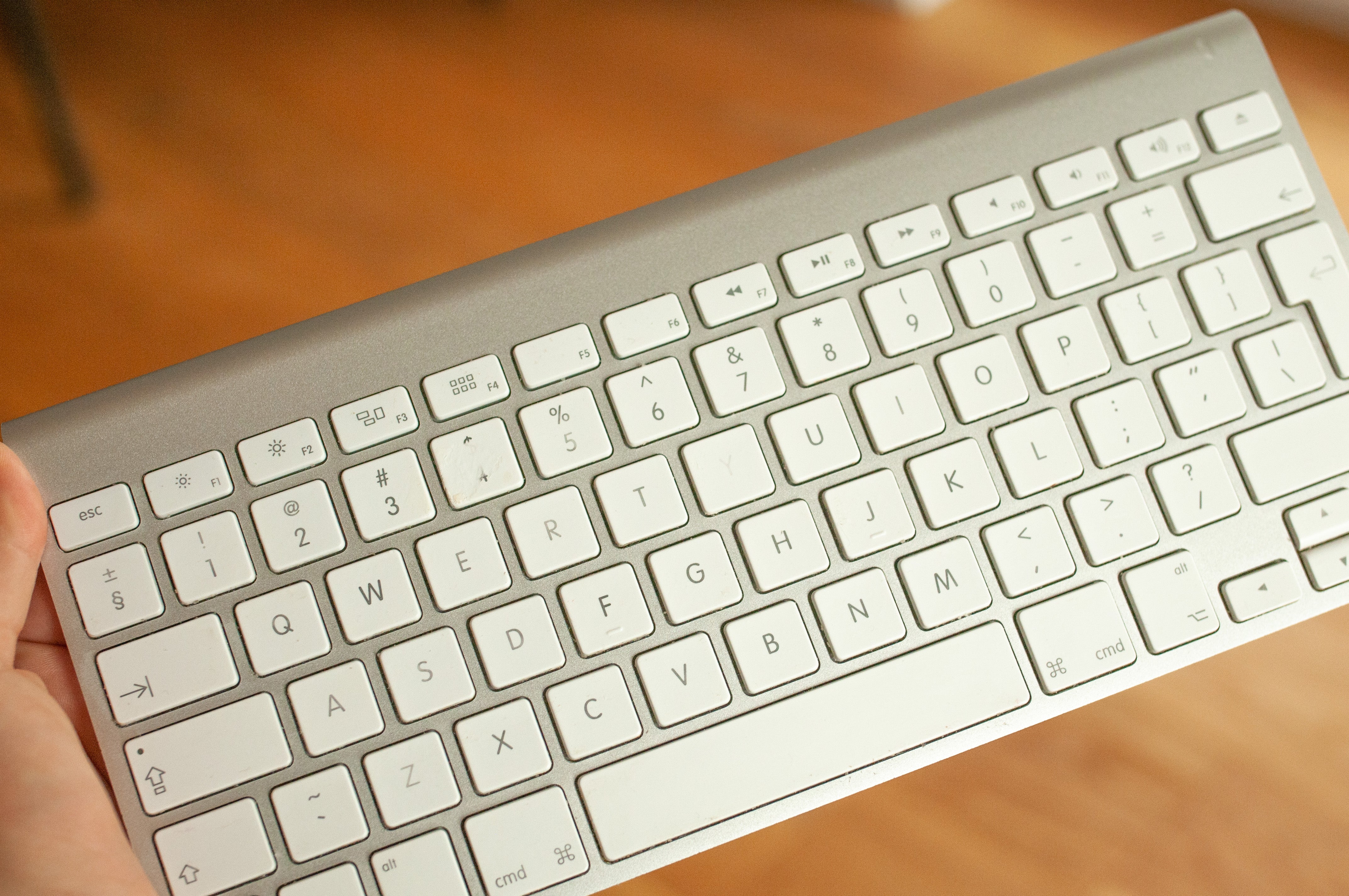 Example of keyboard wear and tear effects